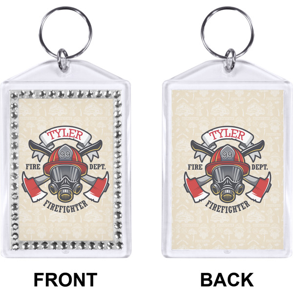 Firefighter Career Bling Keychain (Front + Back)