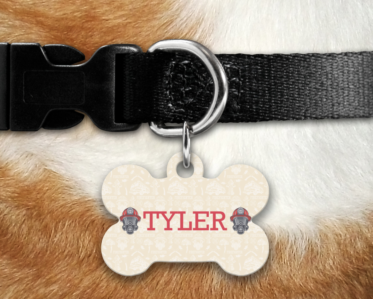 Firefighter Bone Shaped Dog Tag (Personalized) YouCustomizeIt