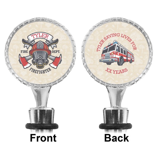 Firefighter Career Bottle Stopper - Front and Back