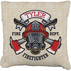 Firefighter Faux-Linen Throw Pillow 20" (Personalized)
