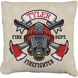 Firefighter Faux-Linen Throw Pillow 26" (Personalized)