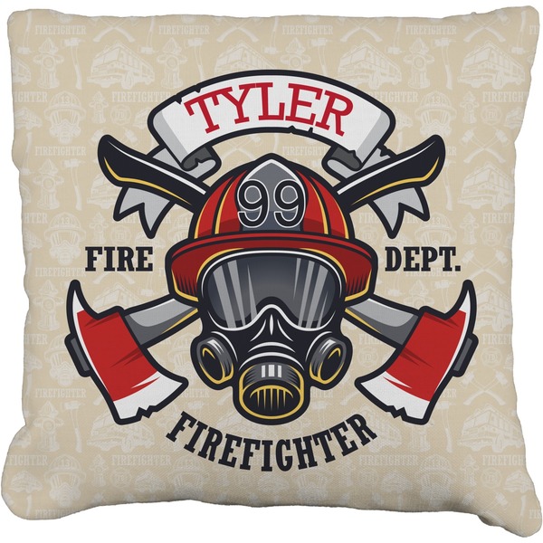 Custom Firefighter Faux-Linen Throw Pillow 26" (Personalized)