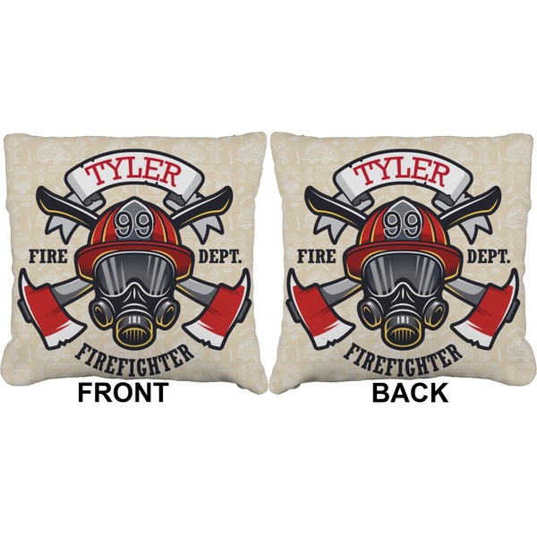 Firefighter Career Burlap Pillow Approval
