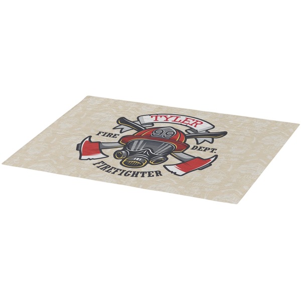 Firefighter Career Burlap Placemat (Angle View)