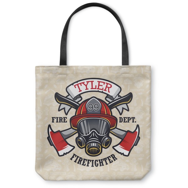 Custom Firefighter Canvas Tote Bag - Medium - 16"x16" (Personalized)
