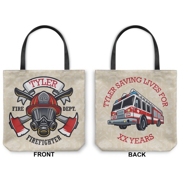 Firefighter Career Canvas Tote - Front and Back