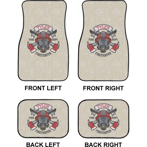 Firefighter Career Car Floor Mats Set (2F + 2B)