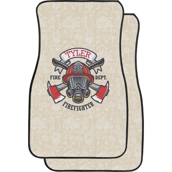 Custom Firefighter Car Floor Mats (Front Seat) (Personalized)