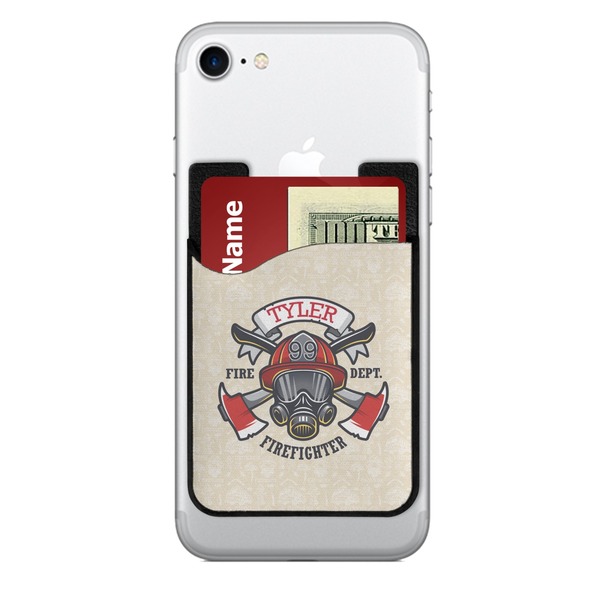 Custom Firefighter 2-in-1 Cell Phone Credit Card Holder & Screen Cleaner (Personalized)