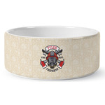 Firefighter Ceramic Dog Bowl (Personalized)