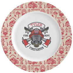 Firefighter Ceramic Dinner Plates (Set of 4) (Personalized)