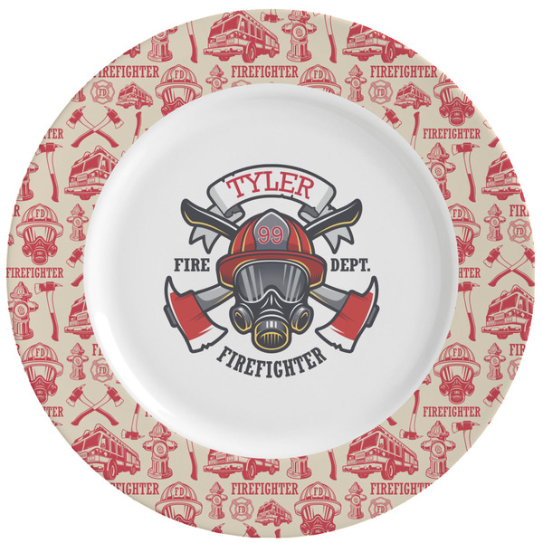 Custom Firefighter Ceramic Dinner Plates (Set of 4) (Personalized)