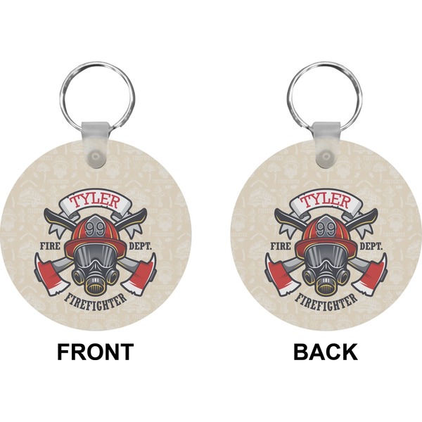 Firefighter Career Circle Keychain (Front + Back)