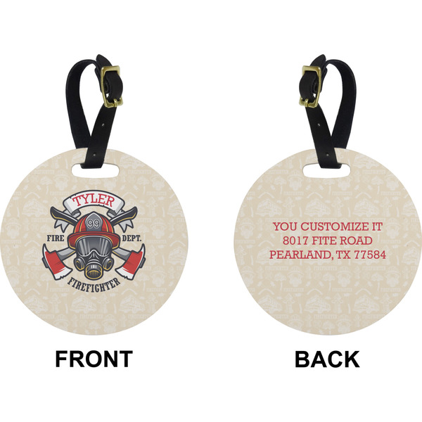 Firefighter Career Circle Luggage Tag (Front + Back)