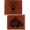 Firefighter Career Cognac Leatherette Bifold Wallets - Front and Back