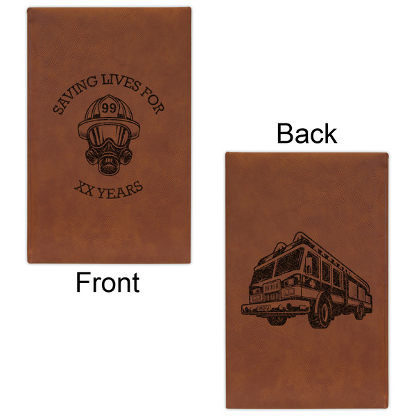 Firefighter Career Cognac Leatherette Journal - Double Sided - Apvl