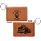 Firefighter Career Cognac Leatherette Keychain ID Holders - Front and Back Apvl