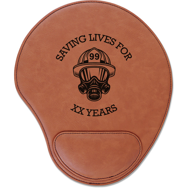Custom Firefighter Leatherette Mouse Pad with Wrist Support (Personalized)