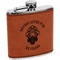 Firefighter Career Cognac Leatherette Wrapped Stainless Steel Flask