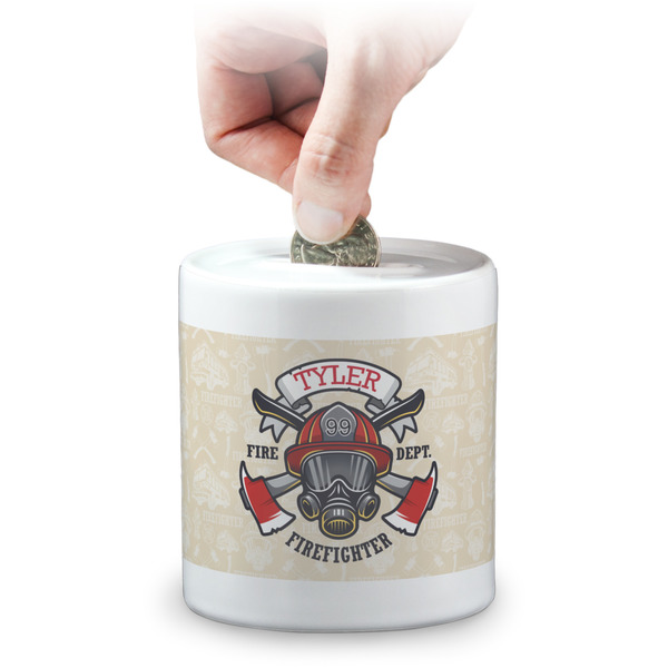 Custom Firefighter Coin Bank (Personalized)