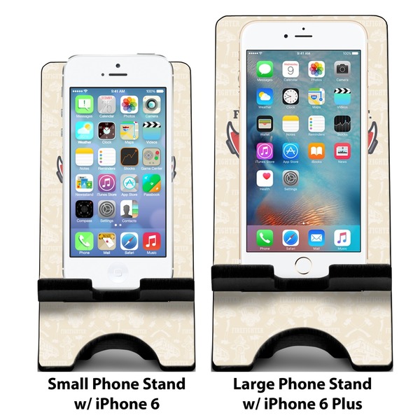 Firefighter Career Compare Phone Stand Sizes - with iPhones