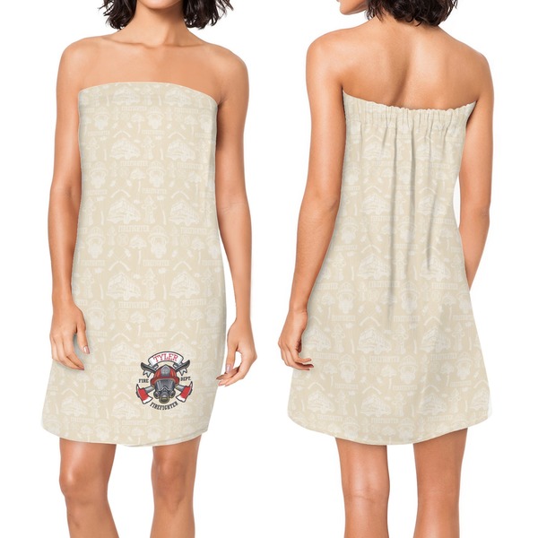 Firefighter Career Custom Bath Wrap - Front & Back View