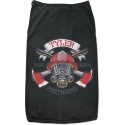Firefighter Black Pet Shirt - L (Personalized)