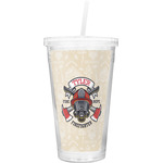 Firefighter Double Wall Tumbler with Straw (Personalized)