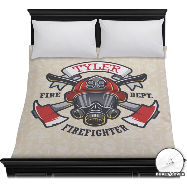 Custom Firefighter Duvet Cover - Full / Queen (Personalized)
