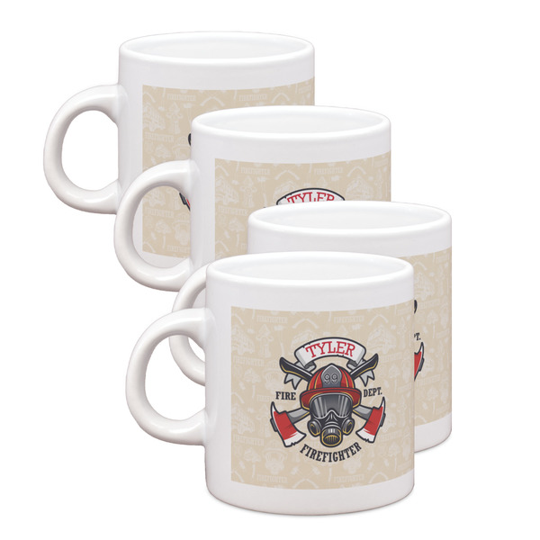 Custom Firefighter Single Shot Espresso Cups - Set of 4 (Personalized)
