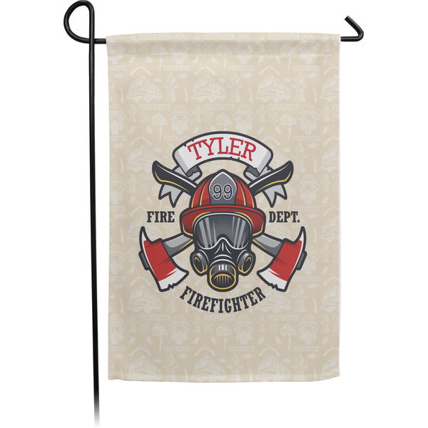 Custom Firefighter Small Garden Flag - Double Sided w/ Name or Text