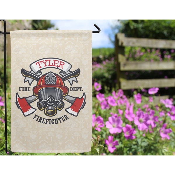 Firefighter Career Garden Flag - Outside In Flowers