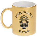 Firefighter Metallic Gold Mug (Personalized)
