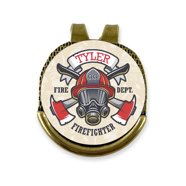 Custom Firefighter Golf Ball Marker - Hat Clip - Gold
