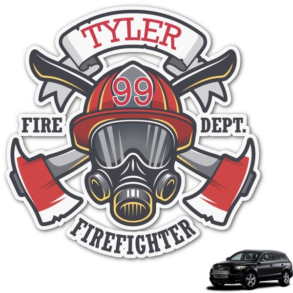 Custom Firefighter Graphic Car Decal (Personalized)