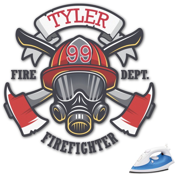 Custom Firefighter Graphic Iron On Transfer - Up to 6"x6" (Personalized)