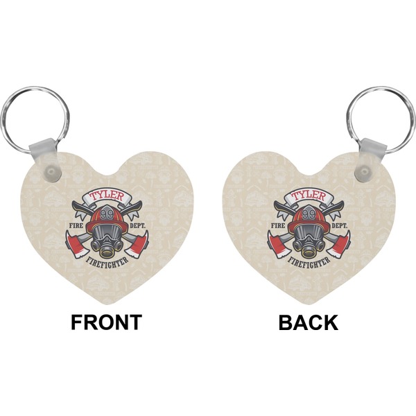Firefighter Career Heart Keychain (Front + Back)