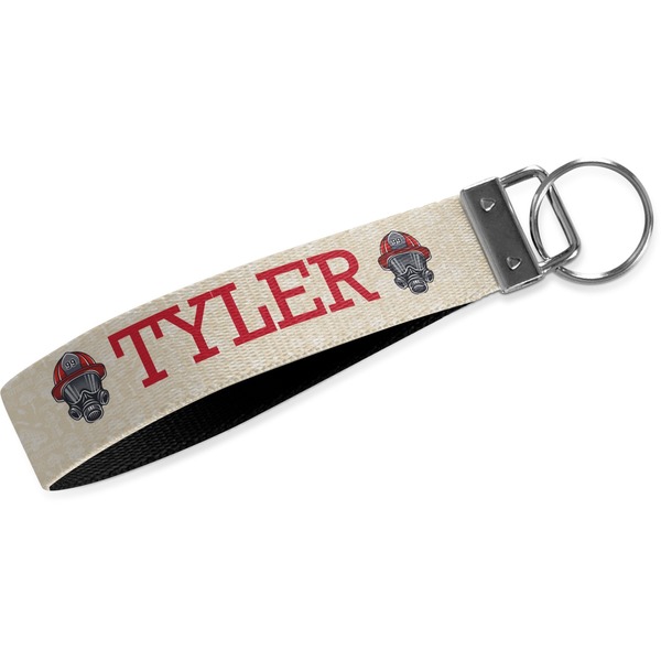 Custom Firefighter Webbing Keychain Fob - Large (Personalized)