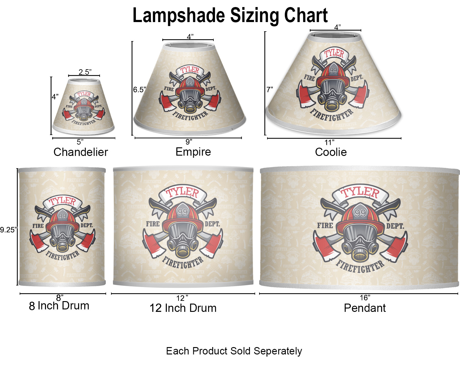 Custom Firefighter Chandelier Lamp Shade (Personalized) YouCustomizeIt
