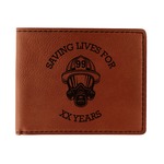 Firefighter Leatherette Bifold Wallet - Double Sided (Personalized)