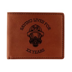 Firefighter Leatherette Bifold Wallet (Personalized)