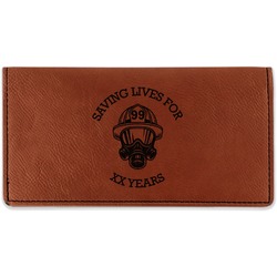 Firefighter Leatherette Checkbook Holder (Personalized)