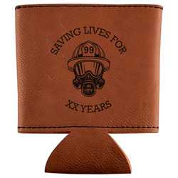 Firefighter Leatherette Can Sleeve (Personalized)