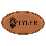 Firefighter Leatherette Oval Name Badge with Magnet (Personalized)