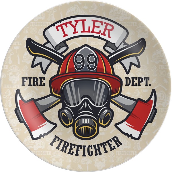 Custom Firefighter Melamine Plate - 10" (Personalized)