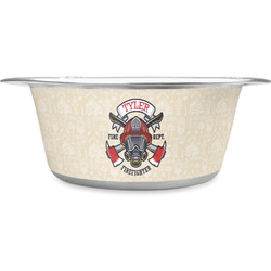 Firefighter Stainless Steel Dog Bowl - Large (Personalized)