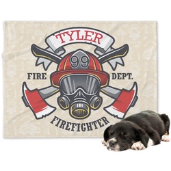 Firefighter Dog Blanket - Large (Personalized)