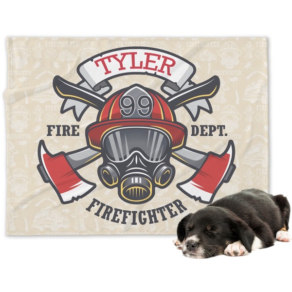 Custom Firefighter Dog Blanket - Large (Personalized)