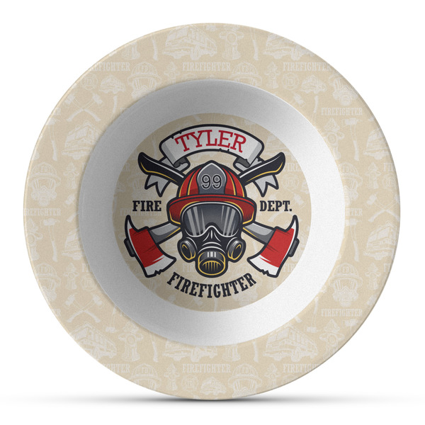 Custom Firefighter Plastic Bowl - Microwave Safe - Composite Polymer (Personalized)