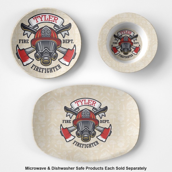 Firefighter Career Microwave & Dishwasher Safe CP Plastic Dishware - Group